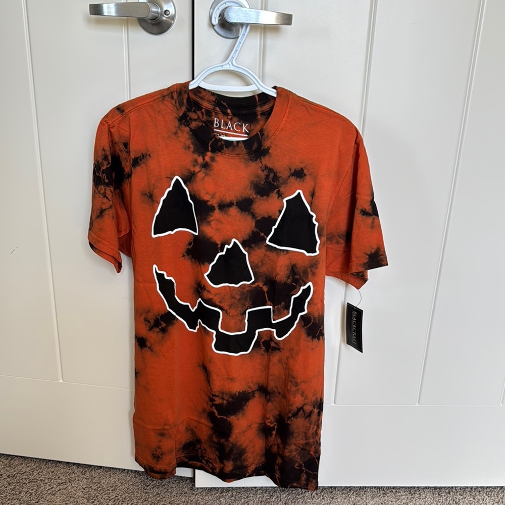 Blackcraft Cult Orange and Black Tye Dye Pumpkin Face Tee